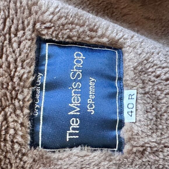 Vintage JCPenney The Men’s Shop Camel Wool Coat w/ Faux Fur Collar – Size 40R - Picture 7 of 9